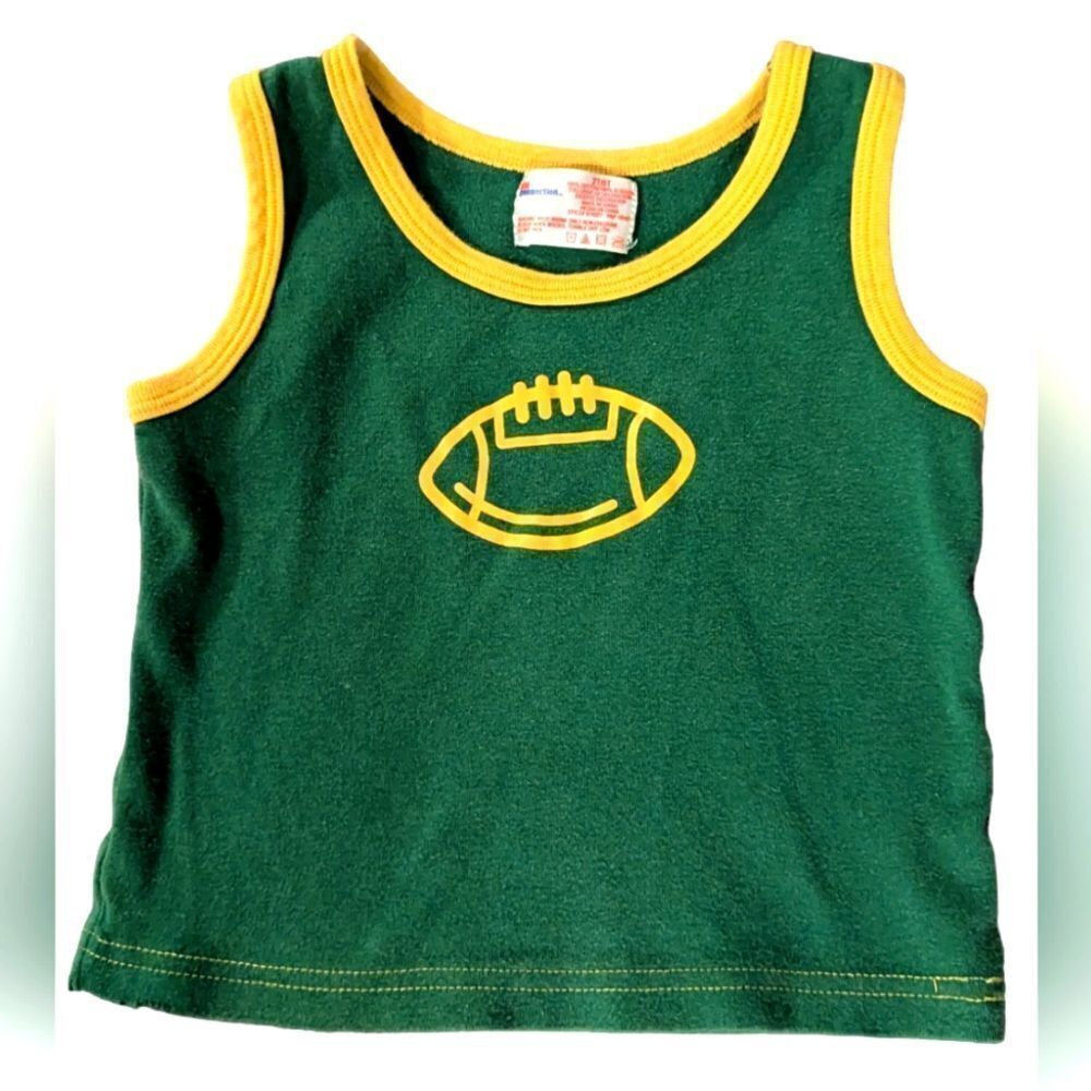 Boys‎ vintage green and yellow football tank